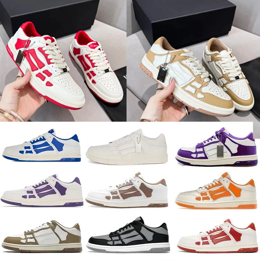 Designer Casual Running Shoes Fashion Skelet Bones Runner Low Skeleton Women Men Luxury Black White Blue Red Green Grey Sneakers 35-46