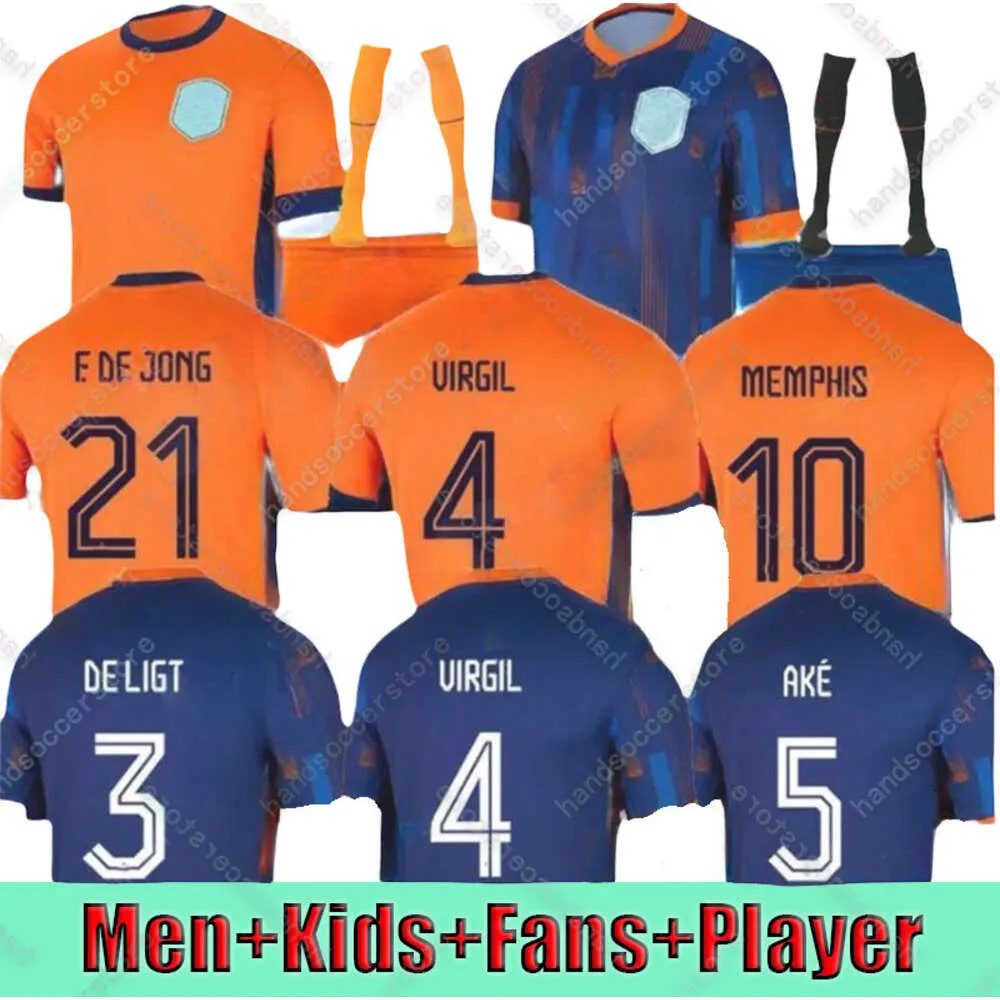 25 Nederland Euro Cup Memphis 23 24 Nederland Club Jersey Young Virgil Dumfries Bergvijn Jersey Klaassen Blind de Ligt Heren Kids Kit Voetbalshirt