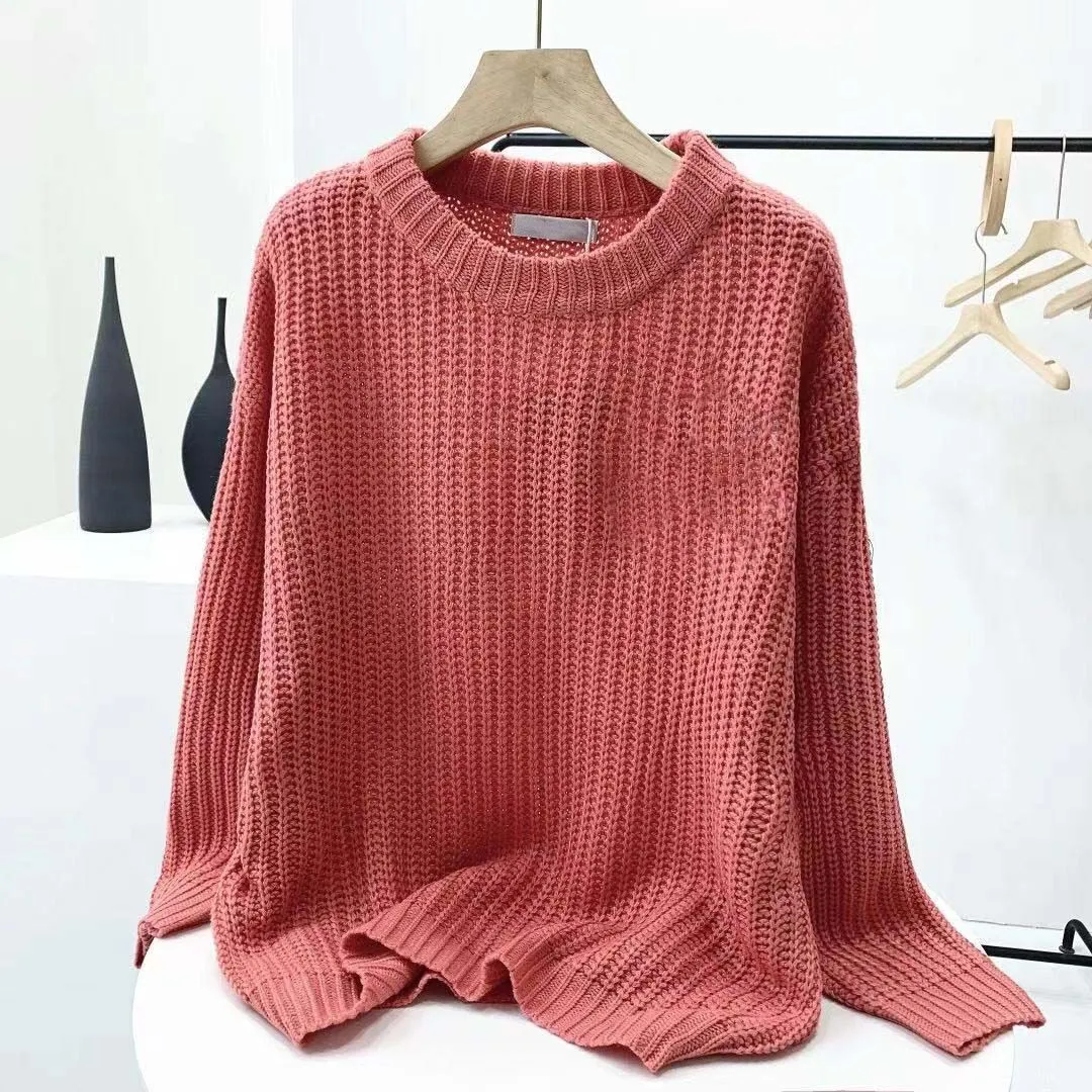 Damen-Designermode-Pullover, hochwertiger Rundhals-Strickpullover für Männer und Frauen, Paare, S-M, Größe 005