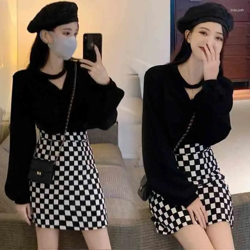 Skirts Plaid Skorts For Women Korean Style Clothing Checkerboard Skirt Women's Summer Spring Streetwear Sexy Mini