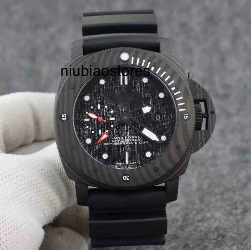 Luxe horloge Horloges Luxe Klassiek p Automatisch uurwerk 47 mm Carbotech linksom Zwart rubberen band Duiken Herenhorloge spaner horloge liu XGM8
