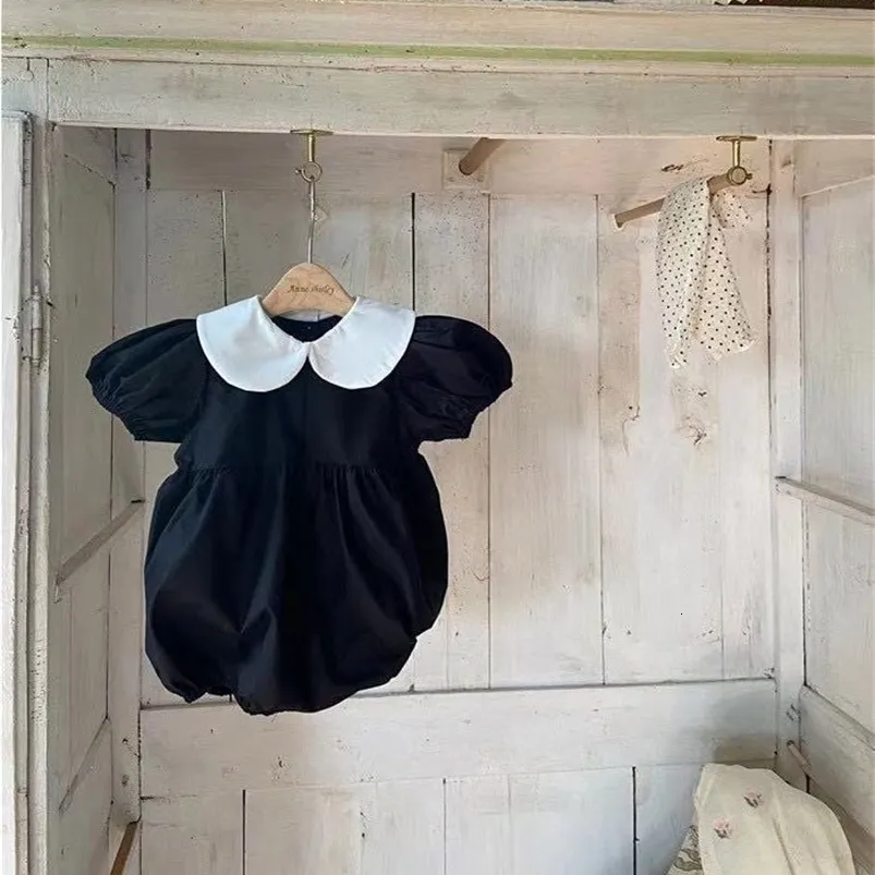 1182B ropa para niña nacida, Body para bebé, ropa de verano con cuello de muñeca y manga infantil, monos para niños pequeños 240327