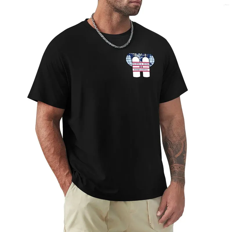 メンズポロステクニカルダイビングインターナショナル（TDI）-TDIオリジナルロゴマーチTシャツエディションTシャツプレーンブラックシャツの男性