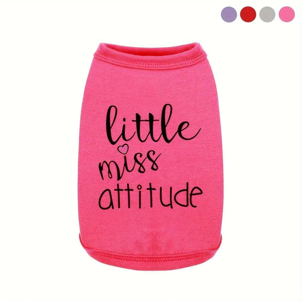 Little Miss Attitude-gilet d'été pour chien, T-shirt en coton pour petits chiens, chiot, vêtements pour animaux de compagnie