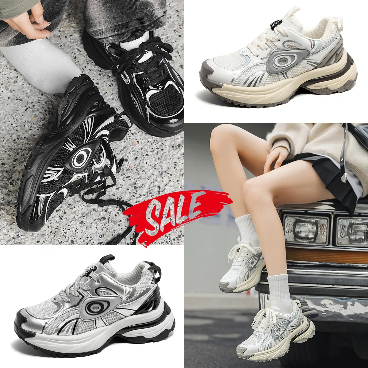 Nieuwe positief platform Daddy Shoes Designer Sneakers dames alles-in-één casual schoenen turbo plus-size paar sneakers trainers Gai maat 35-44