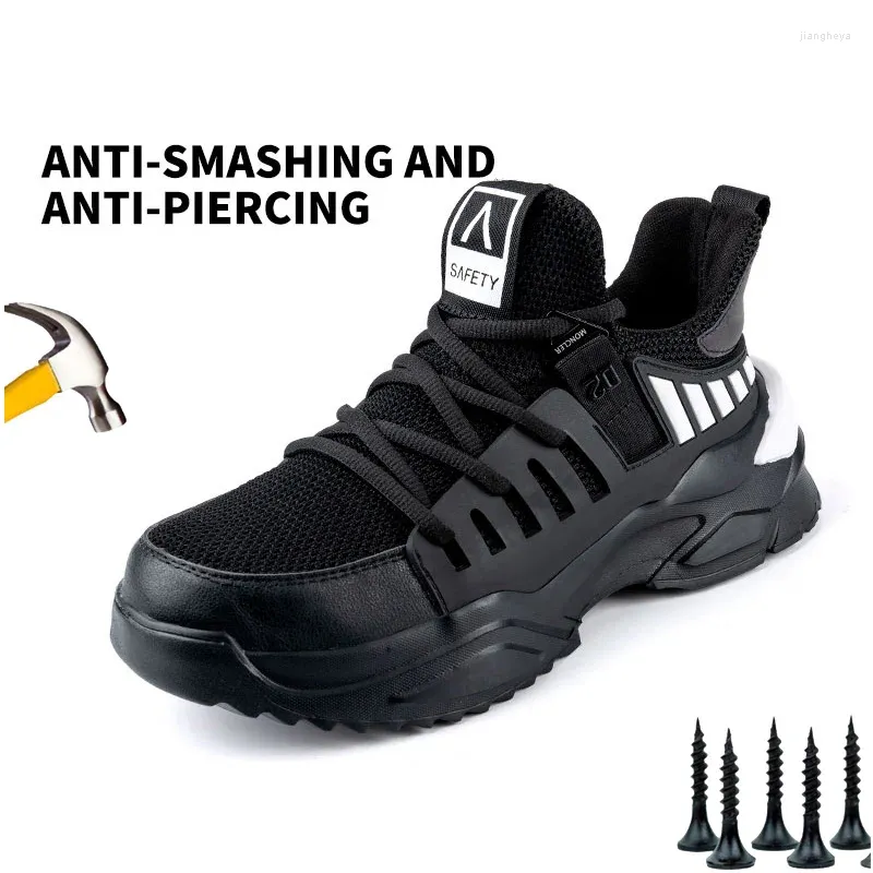 TopFight – chaussures de Fitness respirantes pour hommes, bottes de sécurité avec embout en acier, légères et anti-perforation
