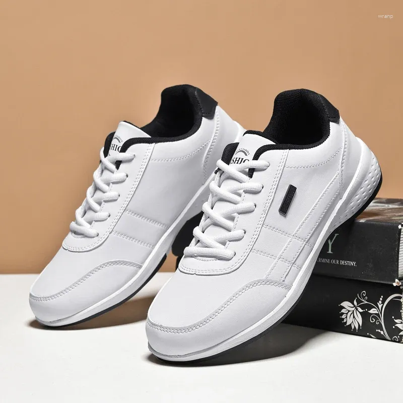 Chaussures décontractées en cuir imperméables hommes baskets Shomme italien respirant homme Sneaker chaussures ventes homme vulcaniser chaussure Italiano