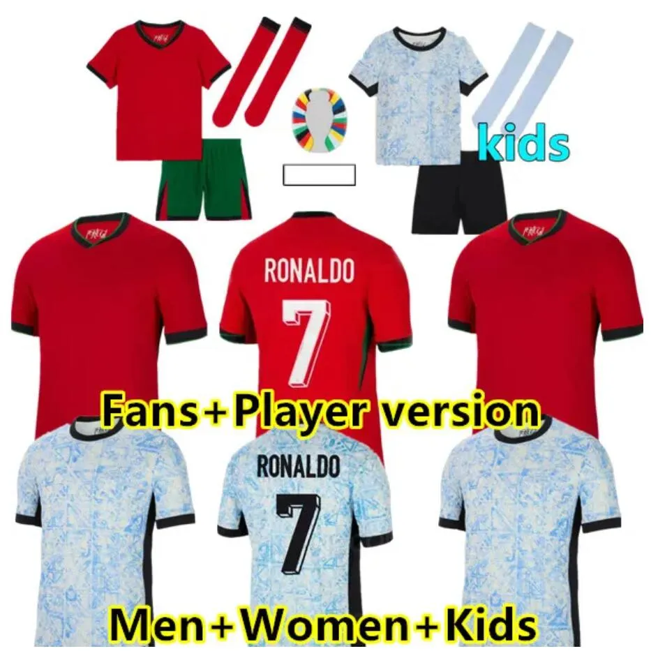 24 25 Portugal B.Fernandes Soccer Jerseys National Team European Cup Bruno Fernandes Joao Felix Ronaldo Bernardo Diogo J. Joao Cancelo Football Shirt Kits Sock Full