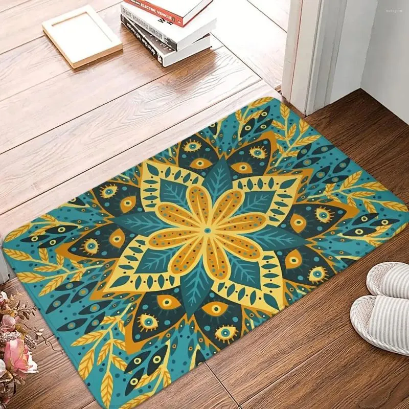 Tapijten Mandala Evil Eye Antislipkleed Deurmat Keukenmat Peper Turquoise Haltapijt Home Decor