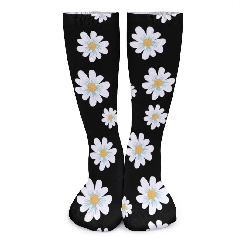 Skarpetki dla kobiet piękne stokrotki Winter Daisies Flowers Drukuj pończochy harajuku panie