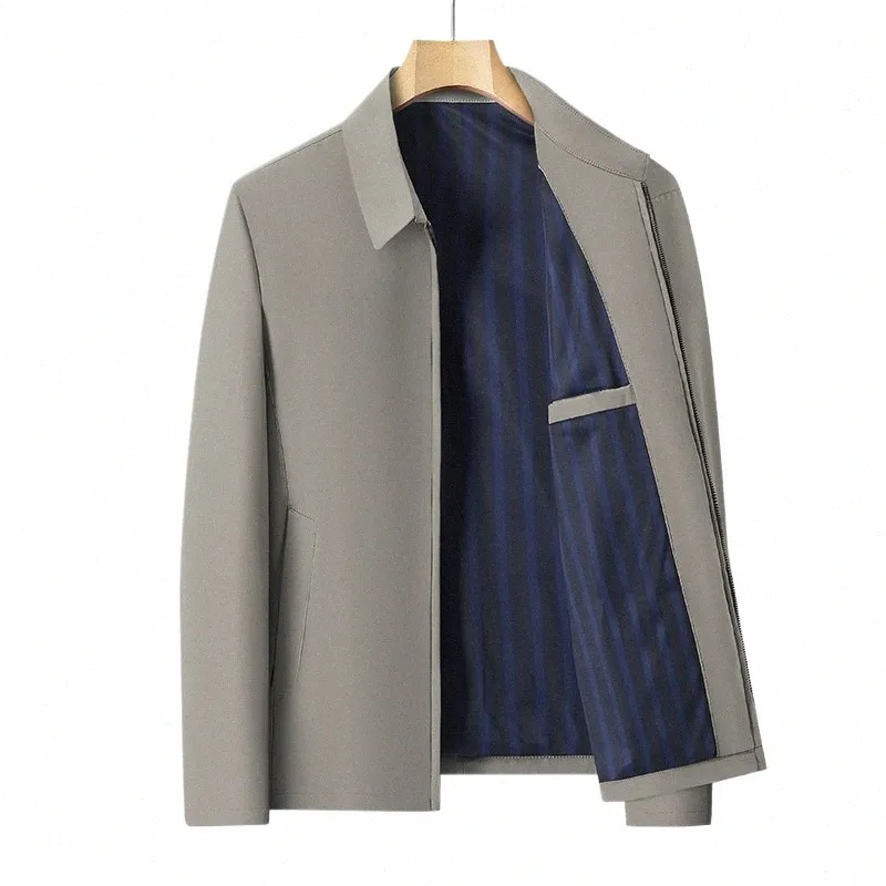 Весенне-осенняя мужская куртка 2023, новинка Fi с воротником-стойкой, умная повседневная классическая роскошная деловая куртка, брендовая верхняя одежда, пальто m8tG #
