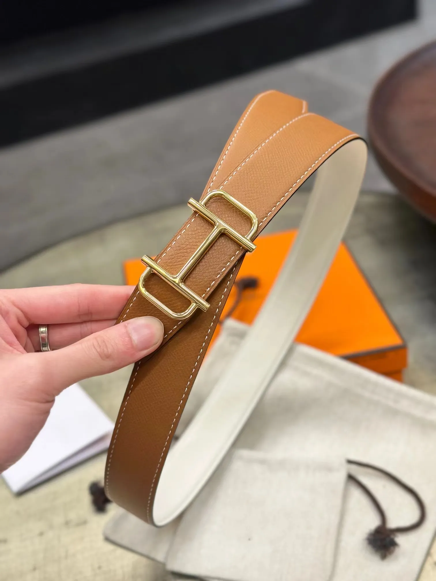 Designer belt with h buckle best sale