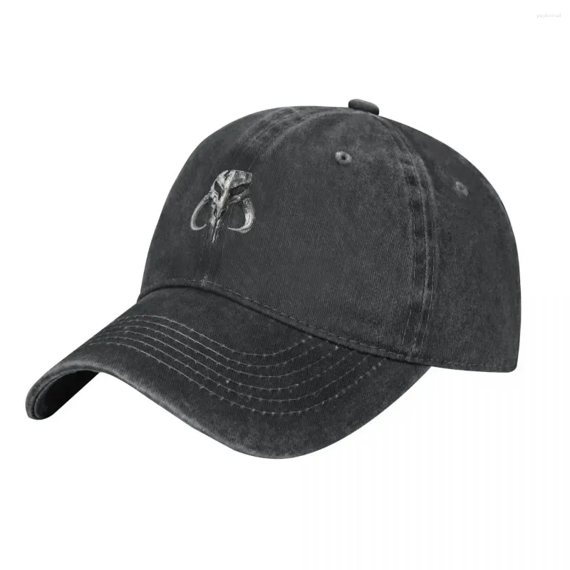 Ball Caps Mythosaur Sigil - Gris Metálico Cráneo Sombrero De Vaquero Playa Negro Trucker Sombreros Para Hombres Mujeres