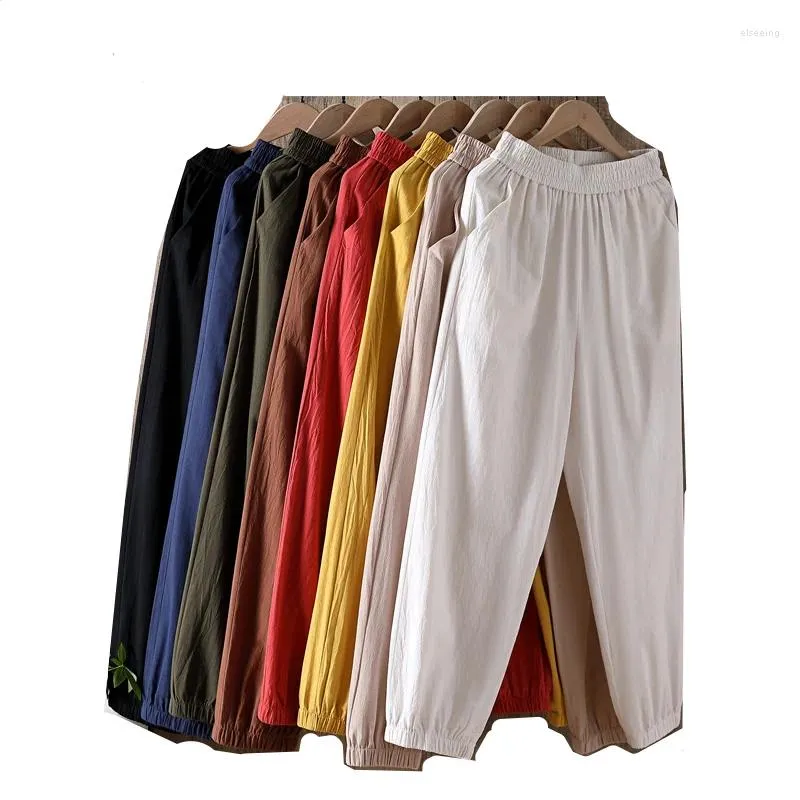 Spodnie damskie bawełniane lenne spodnie swobodne spodnie kobiety lato PL; USA harem harem high talia pantalon pantalon vintage spodni jogger