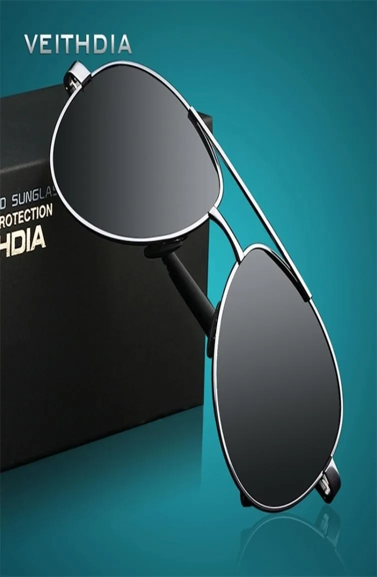 VeithdiaブランドMen039sパイロット偏光サングラスメンズサングラス合金フレームドライビングDe Sol Masculino Shades 1306 2202245621910