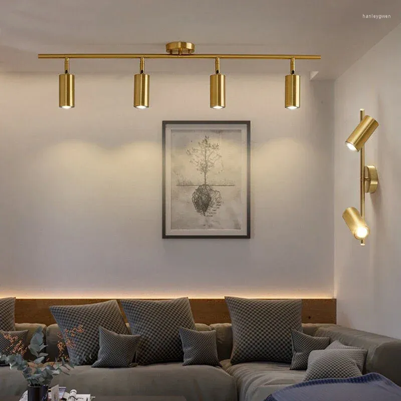 Taklampor moderna guld Spotlight LED -ljus nordiska minimalistiska belysningsarmaturer aluminium e27 levande sovrum bar inomhusdekor lampor