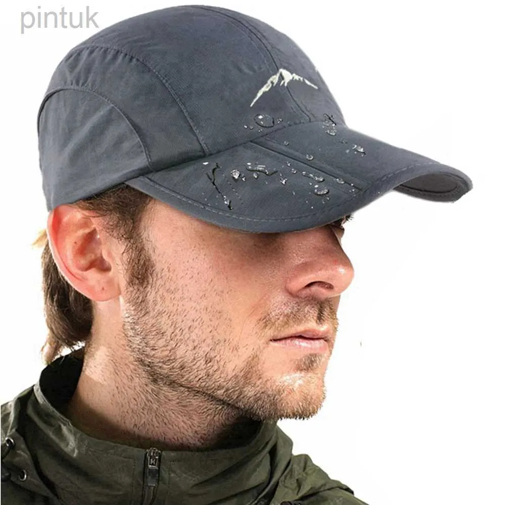 Ball Caps Spring Summer Outdoor Sport Baseball Cap Quick Drying Hat Unisex Waterproof Breathable Cap Foldable Cycling hat Sun Protection 24327