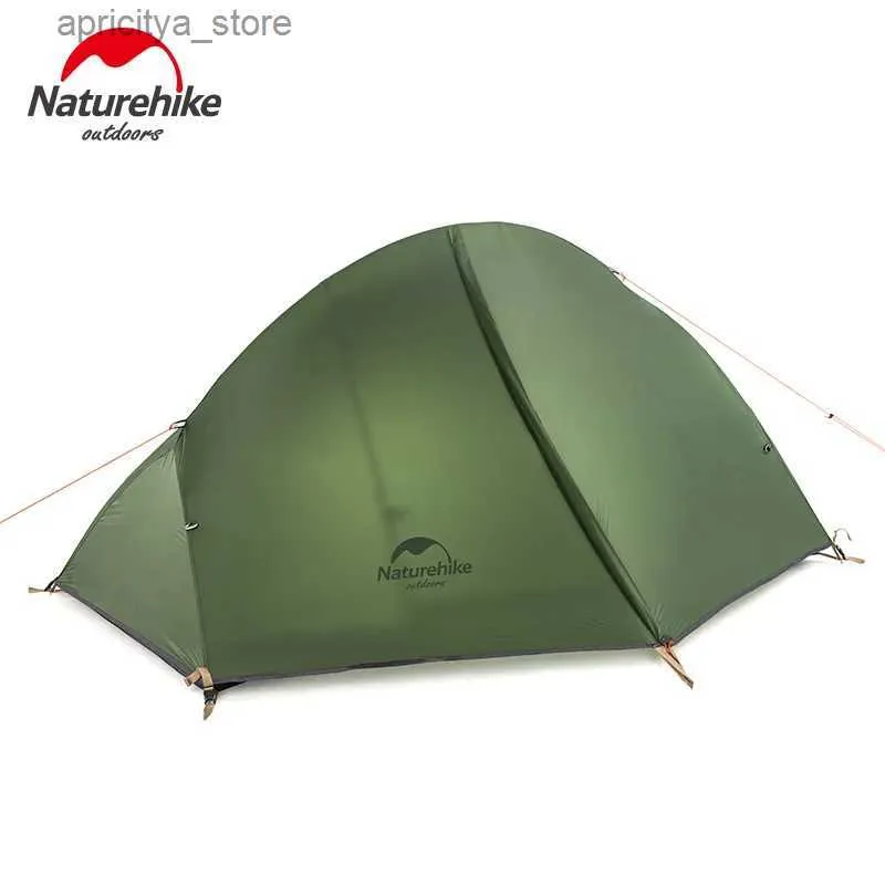 Tendas e abrigos Naturehike Ultralight Cycling 1 Person Camping Tent Double-decker Outdoor Backpacking Trekking Caminhadas Ciclismo Tendas individuais Green24327