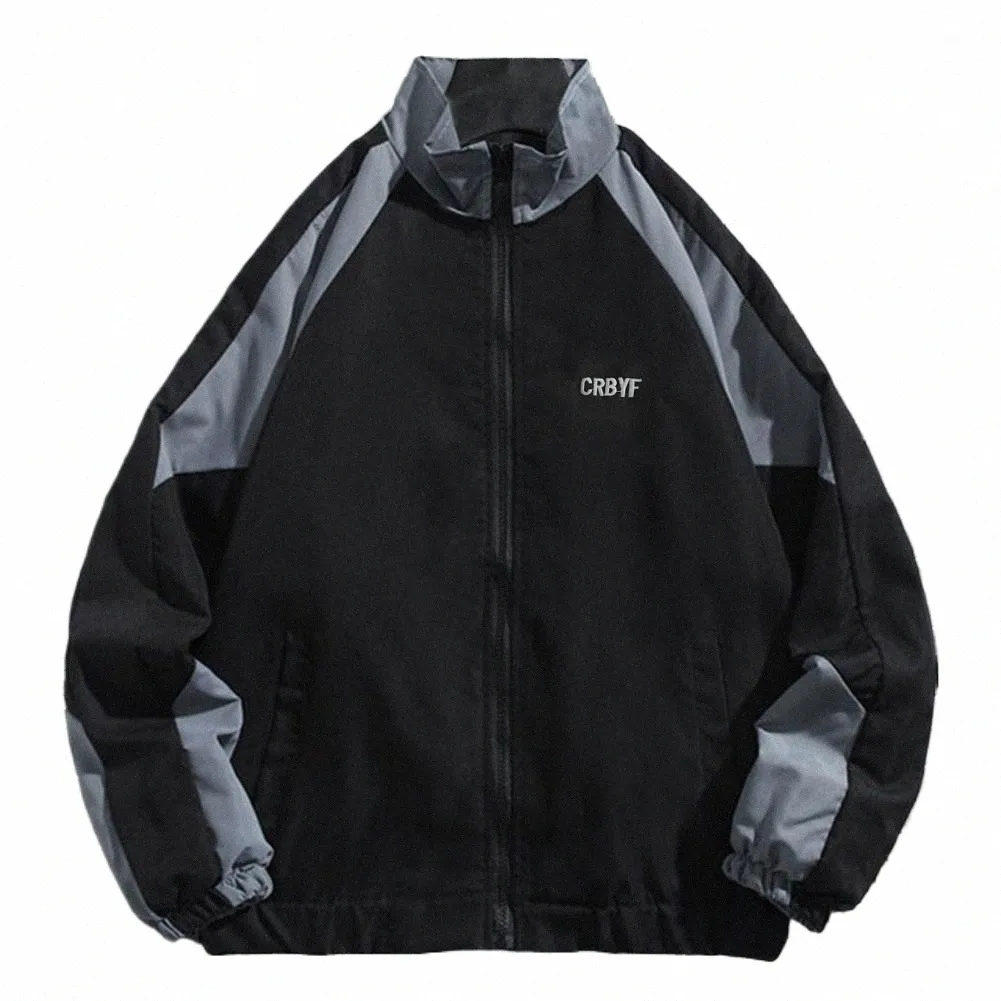 Mens Color Block Windbreaker Jacket High Street Style