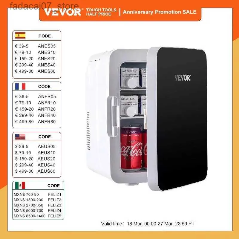 Refrigeradores Freezers Vevor 10L Mini Congelamento Carro Refrigerante Refrigerador Portátil e Armazenamento Quente Skincare Produtos Cosméticos Q240326