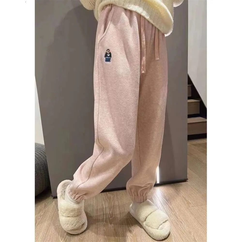 Outlets~counter Withdrawal Little Bear Embroidery, Leisure Fashion, Slim Appearance, Harlan Versatile Strap Sports Pants for Women