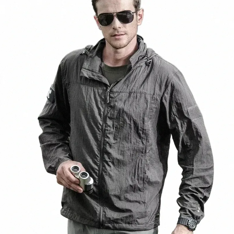 jacket Casual Thin Quick Windbreaker Military Sunscreen Men Dry Raincoat 2021 Skin Army Waterproof Summer Tactical Hooded H1Sk#