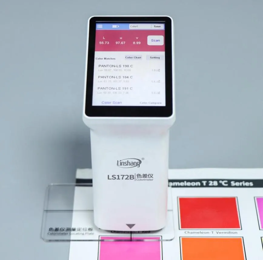 Handheld LS172B Colorimeter smart touch screen Color Difference Tester for color measurement of paint ink and plastic9209912