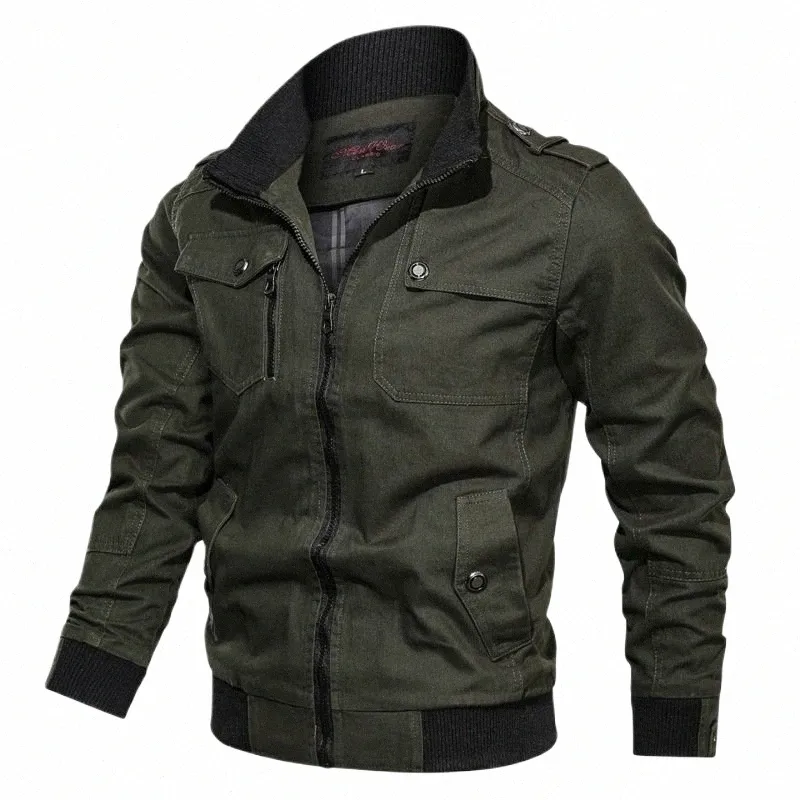 Primavera Otoño Chaqueta Hombres Cott Windbreaker Bomber Coat Military Men's Tactics Chaquetas Hombre Cargo Chaqueta Casual Ropa para hombre 2022 Q8td #