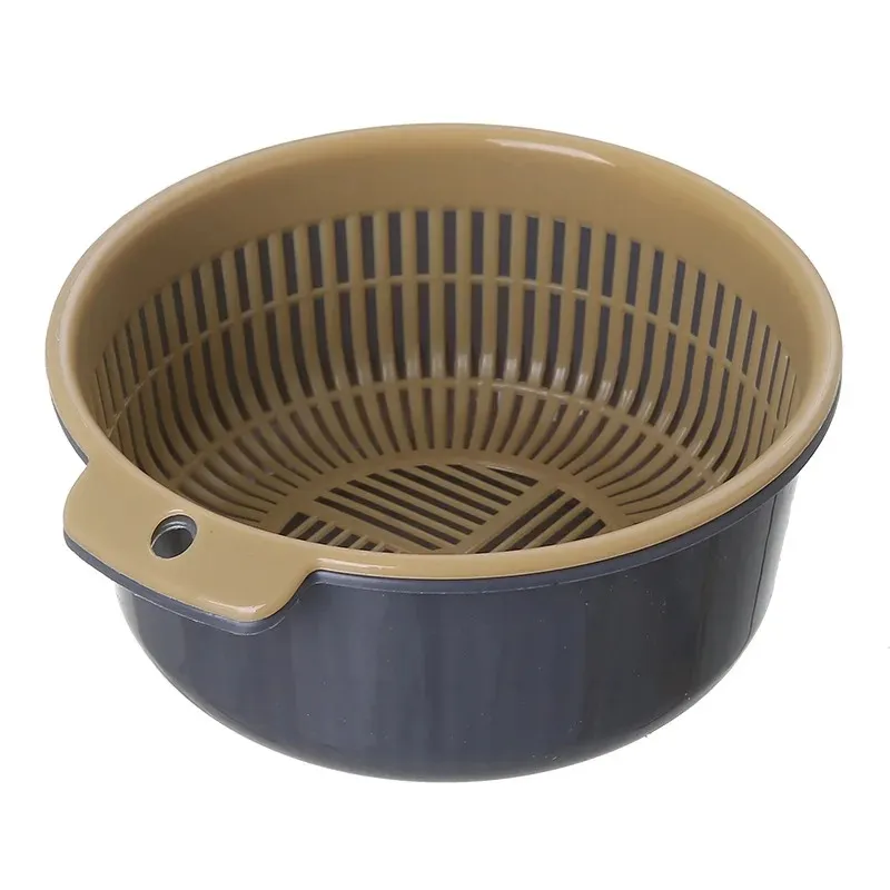 NEW 2024 Detachable Double-layer Plastic Food Strainer Hollow Fruit Vegetable Wash Colander Kitchen Cleaning Washing Basket Strainer