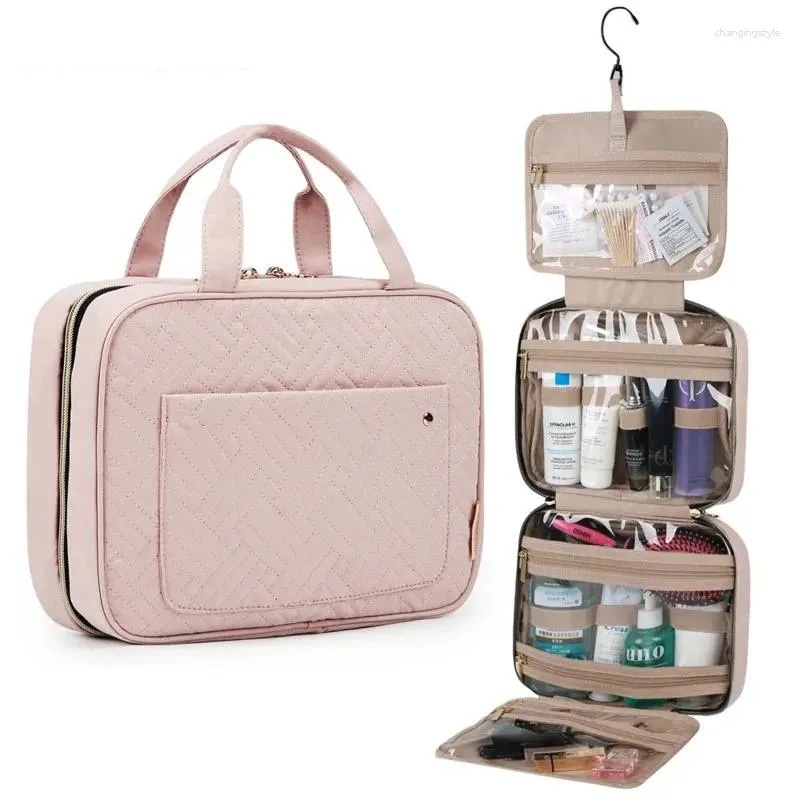 Bolsas de cosméticos, bolsa organizadora de viaje, artículos de tocador colgantes para hombres, caja de almacenamiento portátil para baño, estuche impermeable para maquillaje para mujeres