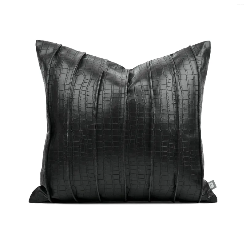 Pillow Modern Black Leather Cover For Living Room Decorative Throw Pillows Home Decor Sofa S