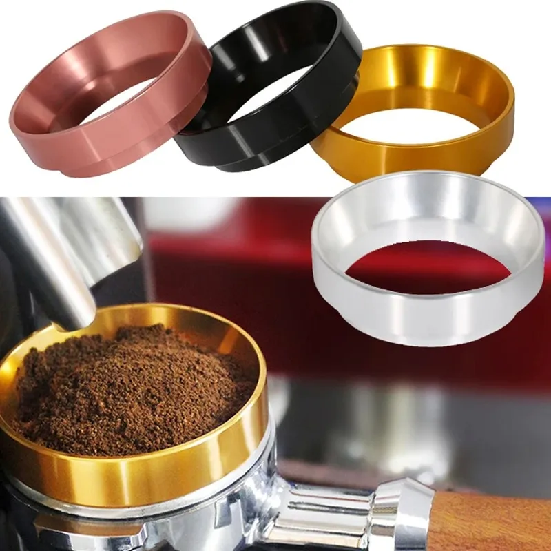 2024 Anello di dosaggio del caffè Distributore in alluminio Caffè fatto a mano 51/53/54/58mm Accessori caffè Tamper caffè