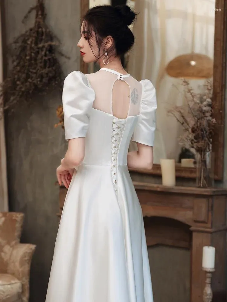 white dress simple elegant Amy by Velvi Little White Party Dress White / XSmall main image 0