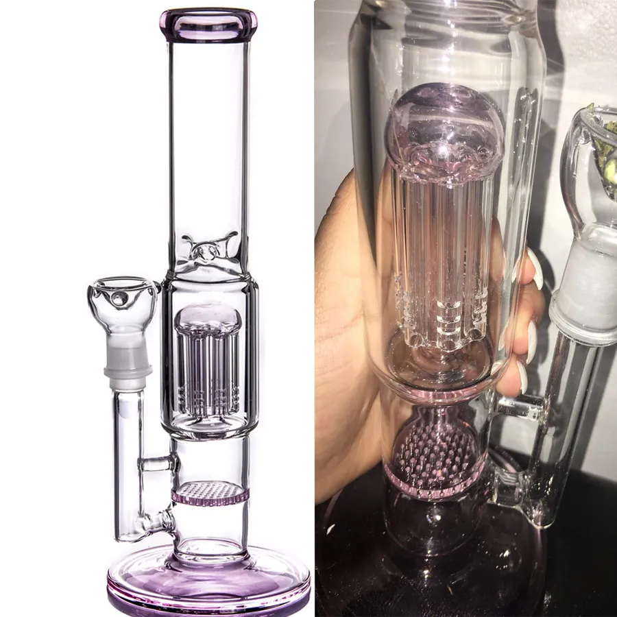 12.2 polegadas de altura copo base Bong Hookahs Shisha Dab Rigs Grosso Vidro Bongs Tubo de fumaça de vidro com tigela de 18mm