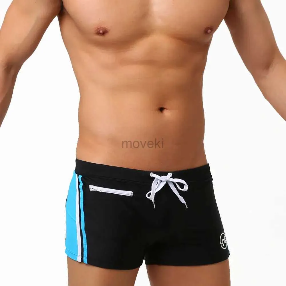 Costumi da bagno da uomo Costumi da bagno da uomo con costume da bagno push-up Boxer con tasca Hi-Q Costume da bagno traspirante da uomo sexy Pantaloncini da spiaggia sunga 24327