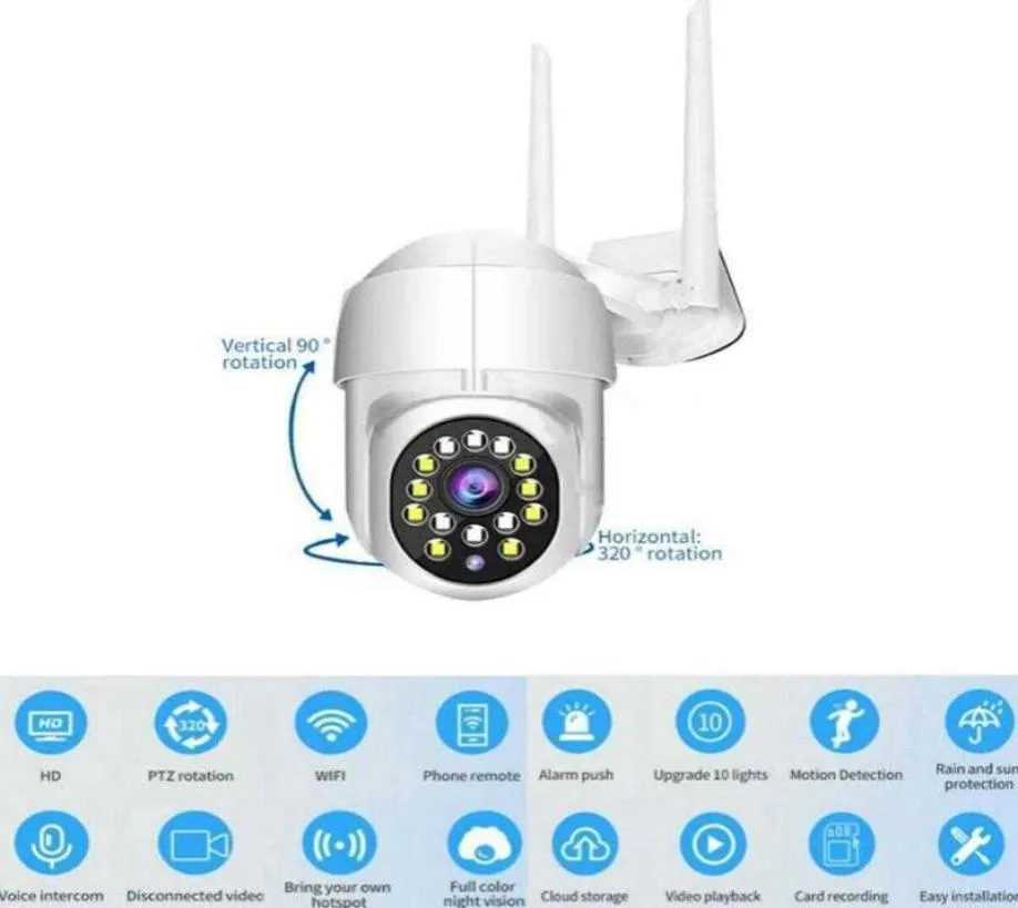 1080P PTZ Wifi IP Kamera Outdoor 4X Digital Zoom AI Menschliche Erkennung Drahtlose Kamera H.264 P2P oder 360 2MP Sicherheit CCTV Kamera3931369