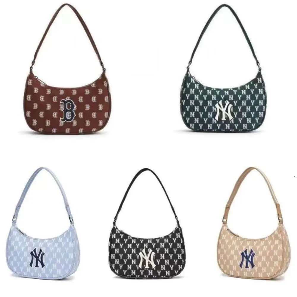 Korean MLB Bag New Jacquard Underarm Bag Womens NY Full Label Old Flower Casual Shoulder Handbag