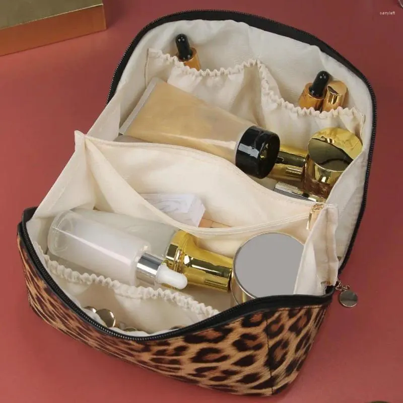 Kosmetiktaschen tolle Make-up-Hülle staubdestfische leichte Toilettenartikel Organizer Mode Leopardenmuster Kosmetik Aufbewahrungstasche