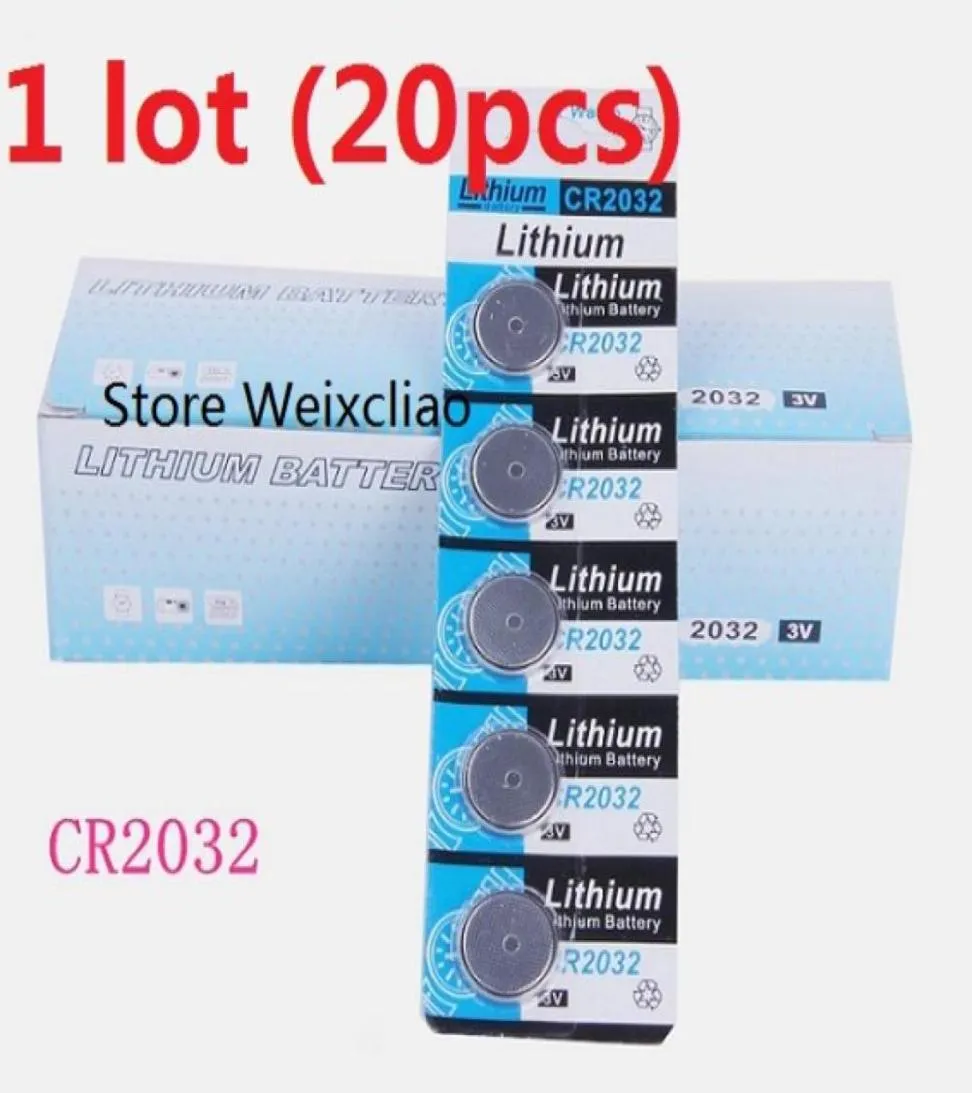 20 pièces 1 lot CR2032 3 V lithium li ion pile bouton CR 2032 3 volts liion piles 86794297274546