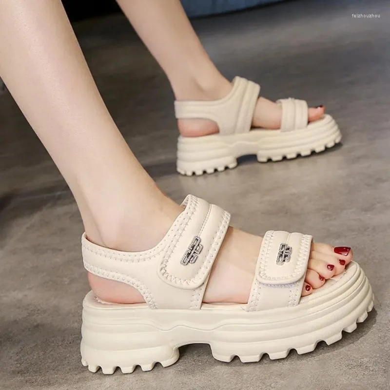 S Sandaler Kvinnor Plattform Chunky Heel Summer Open Toe Sports för utomhus Rom Casual Female Shoes Sport Caual Shoe