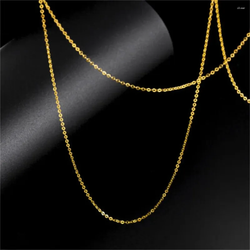 Chains Pure Au750 18K geelgouden ketting dames perfecte dunne O-schakelketting 16-24 inch