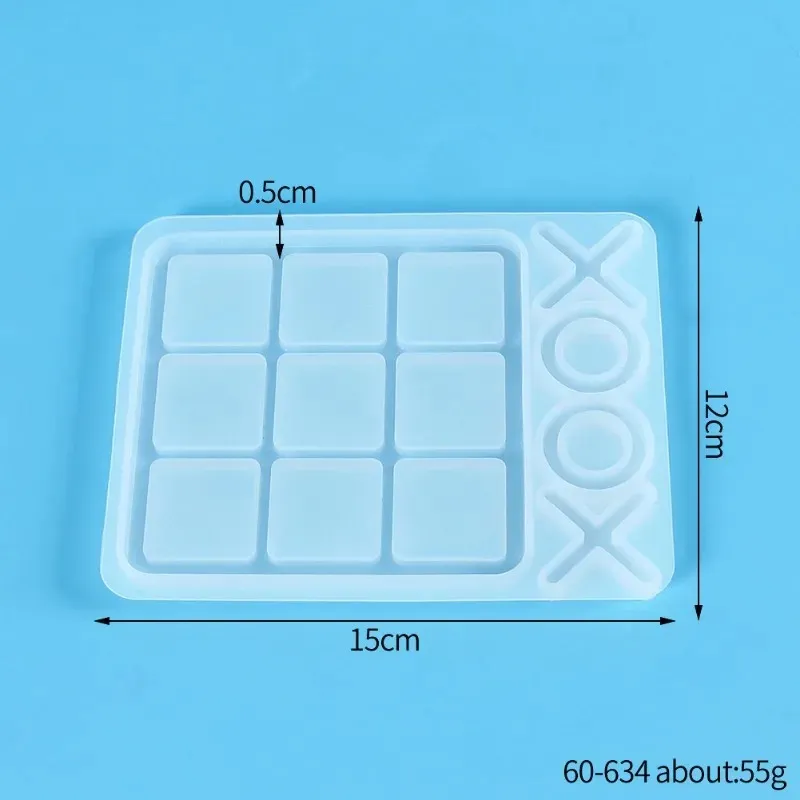 2024 Tic Tac Toe Spelbord en X O Siliconen Mallen Set Epoxyhars DIY Art Craft Mold voor KerstnachtA Kunst Ambachten Gereedschappen