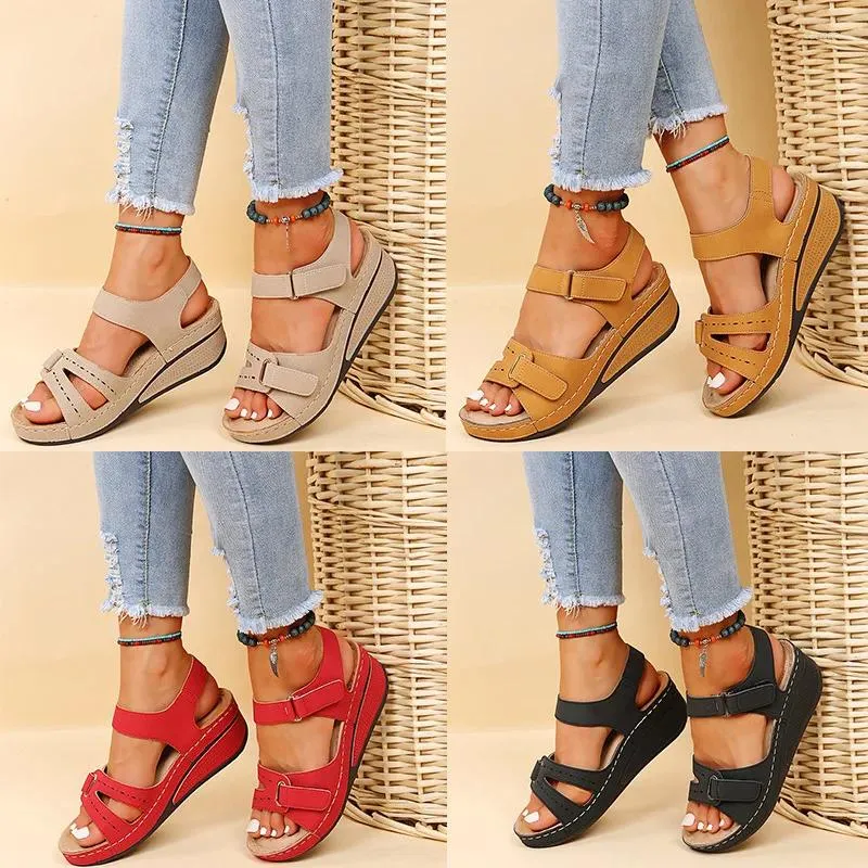 Jurk Schoenen Dames Sandalen Zachte Bodem Sleehak Zomer Platform Sandalias Mujer Elegante Wiggen