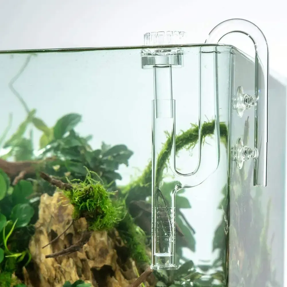 Uppvärmning av mini Glass Lily Pipe Skimmer Inflow Filter System Aquarium Fish Tank levererar tillbehör