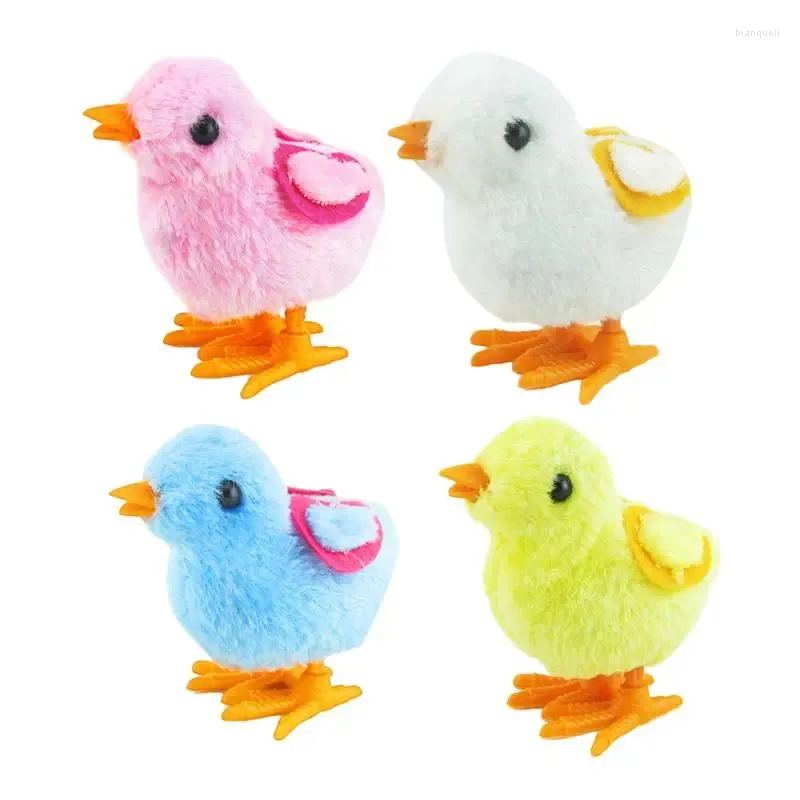 Décoration de fête Poussins de Pâques Vent S Adorable Faveur Flou Remplisseur Oeuf En Peluche Drôle Marche En Peluche Horloge Chenille Poulet