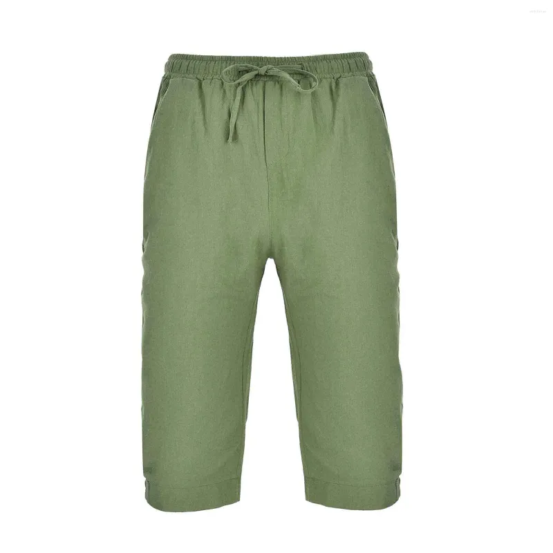 Calças masculinas Cargo Shorts Homens Casual Pantsstretch 3/4 Capri Abaixo do Joelho Homem Calças Y2K Roupas Pantalones Ginásio Trabalho Reto Streetwear