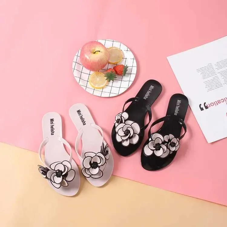 Slippers Slippers 2023 Summer Womans New Flowers Ladies Flip Flops Women Indoor Sandals Lady Fashion Beach Flat Slides Zapatos H240327