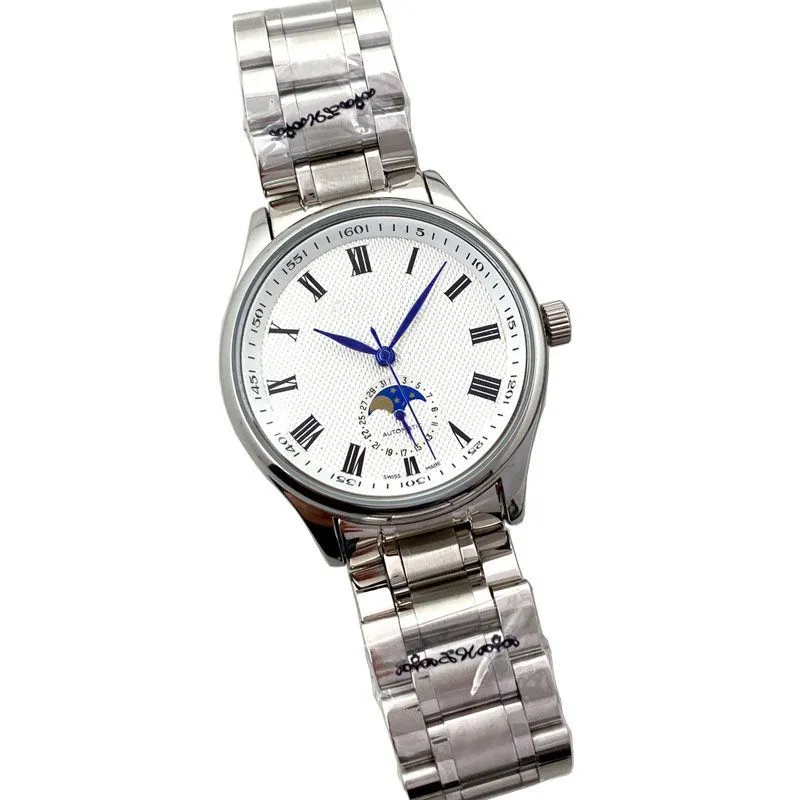 Деловые мужские часы механические автоматические часы Moon Phase роскошные дизайнерские часы из нержавеющей стали мужские наручные часы для мужчин Рождественский подарок reloj de lujo