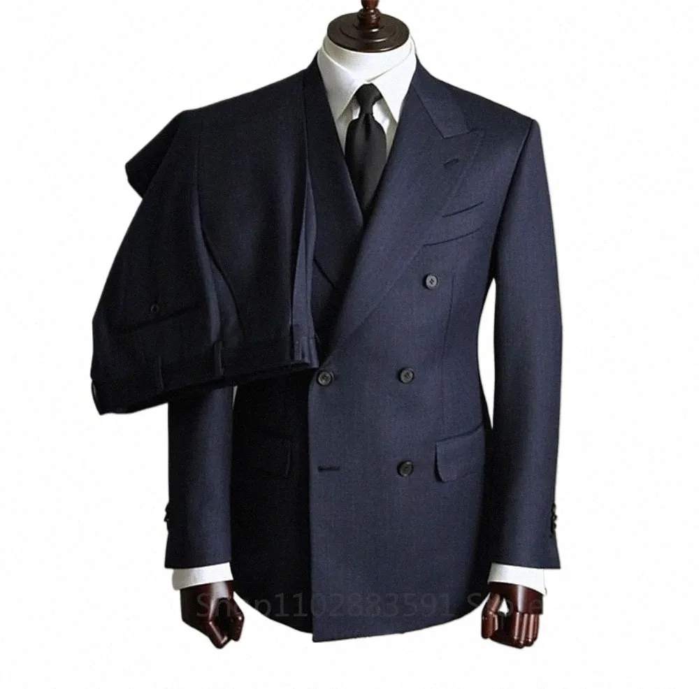سروال Blazer Fi ألوان صلبة للرجال المكتب Busin Double Reasted Suit Groom Dr Host Groom Dr Host Tuxedo G7ek#