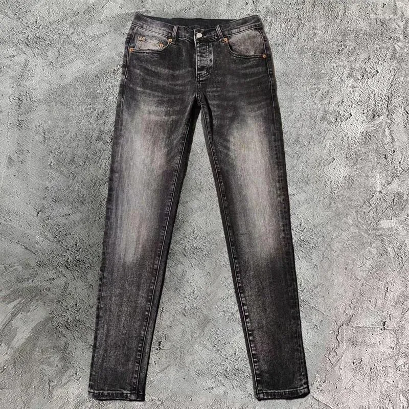 Męskie dżinsy vintage czarni mężczyźni Spring High Street chuda jeansowa motocykl motocykl Slim Fit Jean Streetwear Pantalon Vaquero Hombre